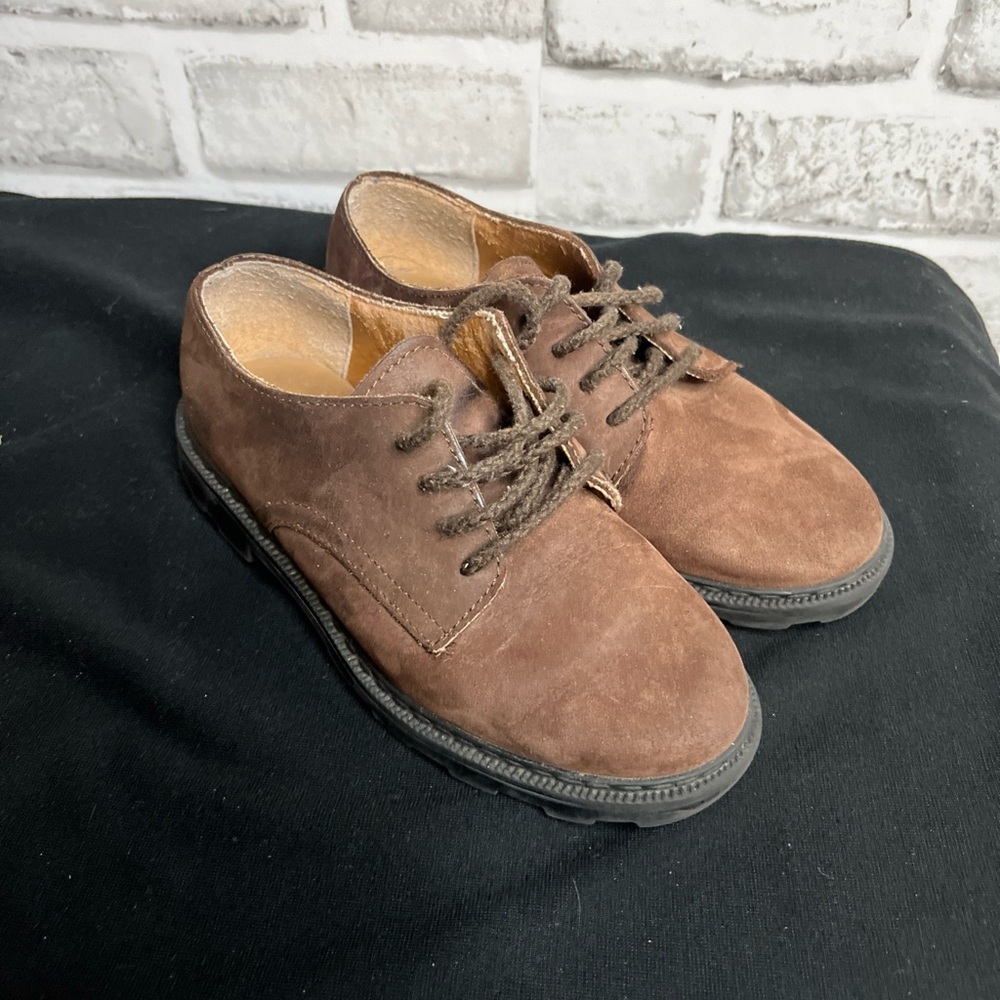 Sperry Top Sider Boys Brown Faux Suede Caspian Buck Oxford Shoes Size 13